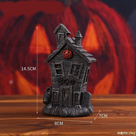 Figurine Maison Halloween - Statue Résine Fantôme Maison Hantée Tombeau Décoration Bureau Intérieur Extérieur - Lot de 1 (1/5)