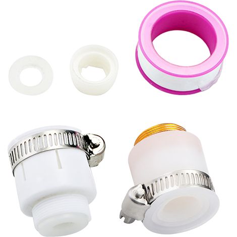 Kit de 5 adaptateurs pour robinet, comprenant un aérateur et des adaptateurs en caoutchouc compatibles avec la plupart des robinets. (1/5)