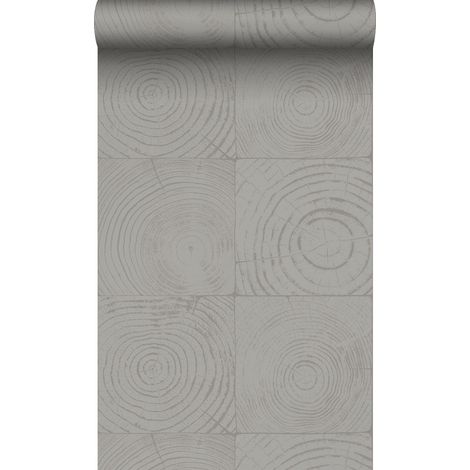 papier peint sections transversales des troncs d'arbres gris foncé - Origin Wallcoverings (1/5)