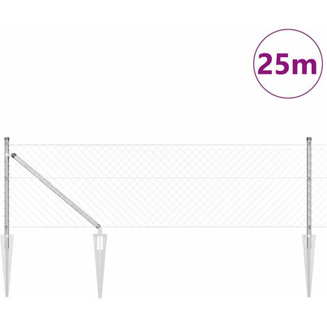 Maison Exclusive - Schweißdrahtzaun mit Spikes 25 x 0,4 m (B x H)