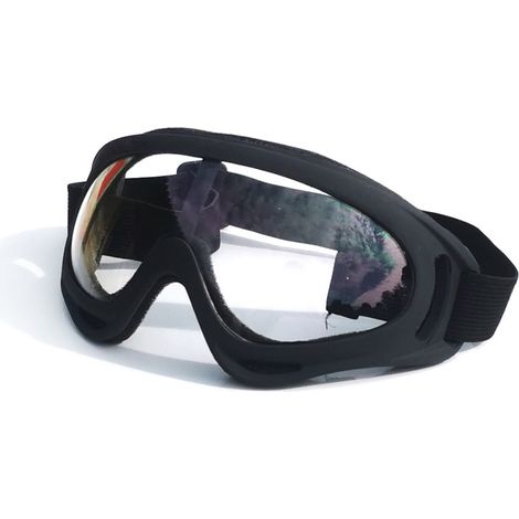 Verstellbare, beschlagfreie Schutzbrille, geeignet für Outdoor-Aktivitäten, Motocross, Sicherheitsdienste und Skifahren. (Schwarz) (1/5)