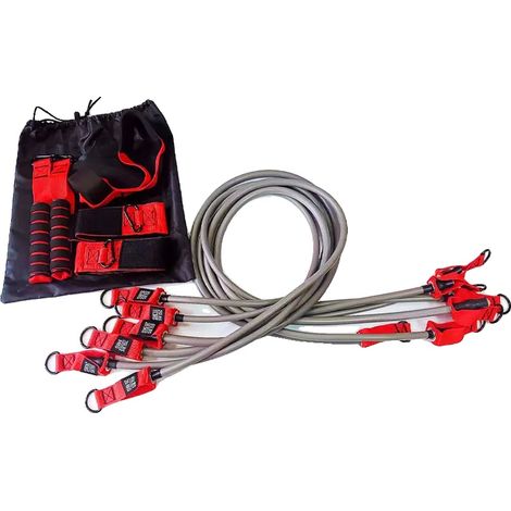 Bandas de resistencia, látex natural duradero, herramienta de ejercicio versátil, rojo. (1/2)