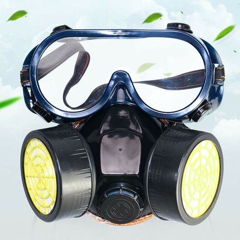 Masque Respiratoire, Protection Respiratoire Réutilisable Filtrant avec Lunettes, Masque de Protection Anti-Poussiere Anti Gaz pour Peinture (1/4)