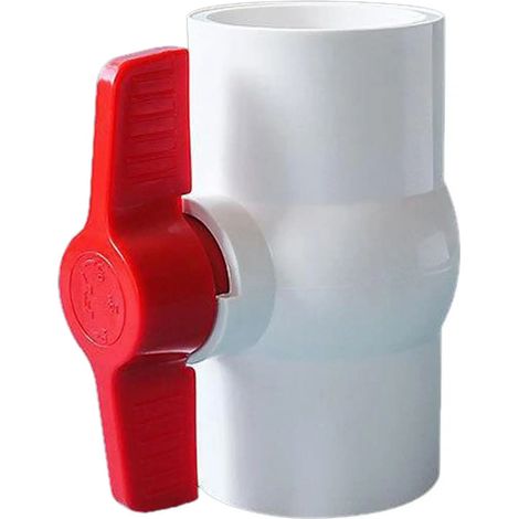 Vanne à bille en PVC avec poignée en T, vanne blanche 32 mm (1/5)