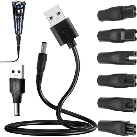 Chargeur Tondeuse,5V Chargeur Rasoir 3,7 Embouts,Compatible Connecteurs Chargeur Rasoir Serie 5,Chargeur Rasoir pour Différentes Marques de Rasoir Électrique,l'audio,Table Lampes (1/5)