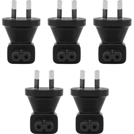 Câble adaptateur 5 pièces, prise AU vers IEC320 C7, angle 90°, 2 broches, 100-250V, pour adaptateurs secteur d'ordinateur portable (1/5)
