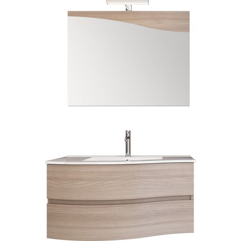 Mobile bagno sospeso 90cm legno olmo terra mood-762, angolo sinistro