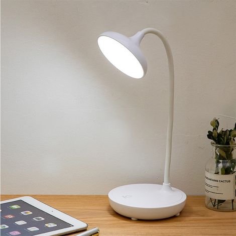 Lampe De Bureau LED Réglable - 20 LED Blanc - 3 Niveaux De Luminosité - Flexible 360° - Batterie Intégrée 3600 mAh - USB - Hauteur 36 cm - 1 Pièce (1/5)
