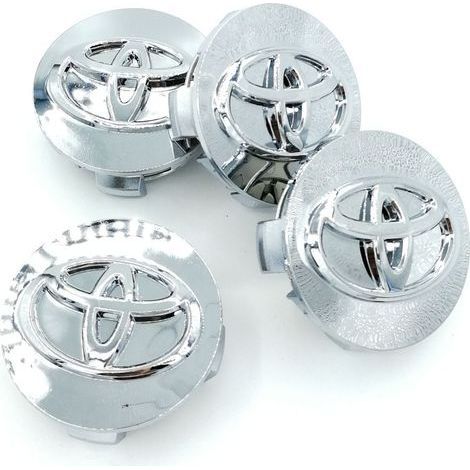 Enjoliveurs de roue Toyota 4x62 mm avec logo argenté (1/4)