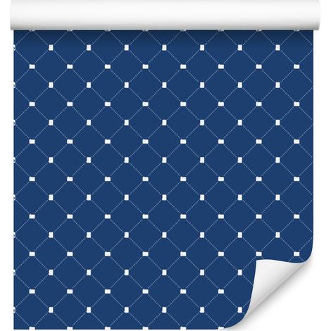 Carta da parati con motivo geometrico blu, centro blu 50x1000 cm (1/5)