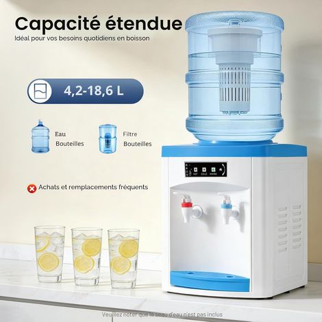 Distributeur d'eau électrique, fontaine à eau chaude et froide pour bureau, maison, eau potable, 550 W, 220 V, 8 90 °C, distributeur d'eau de 4,5 à 18,9 l, bouteilles d'eau ou bouteilles filtrantes (1/5)