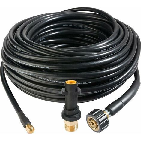Tuyau Nettoyage Canalisations - 25 m - 160 bar - Pour Nettoyeur Haute Pression - Diamètre 9 mm - Température Max 60 °C - 1 pièce