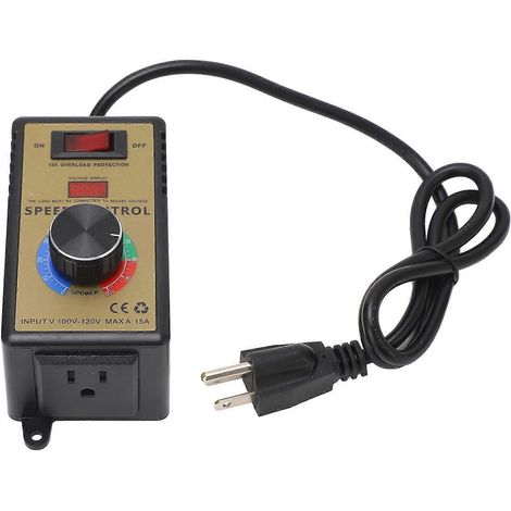 Contrôleur de vitesse, commande de ventilateur de moteur, variateur de vitesse à variation continue, interrupteur, protection contre les surcharges 15 A, AC100‑ (1/4)