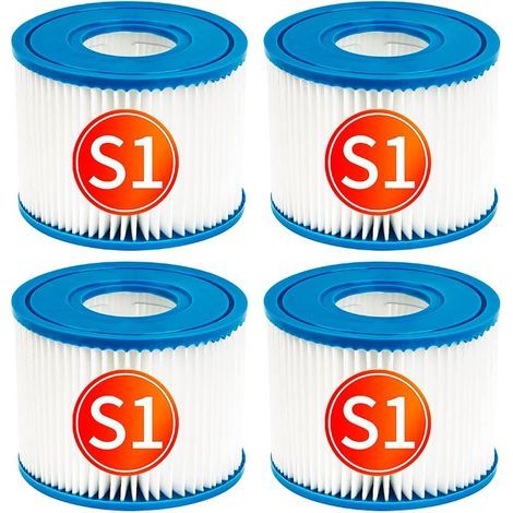 Filtre de Piscine Compatible avec PureSpa Type S1 la Cartouche de Filtre de Pompe à Cartouche de Rechange, Paquet de 4 filtres de piscines à Source Chaude (4,2 x 2,8 Pouces) (1/5)