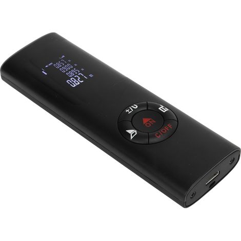 Wiederaufladbarer elektronischer Laser-Entfernungsmesser mit USB-Anschluss, hochpräzises digitales Distanzmessgerät, integrierter Akku, schwarz (1/5)