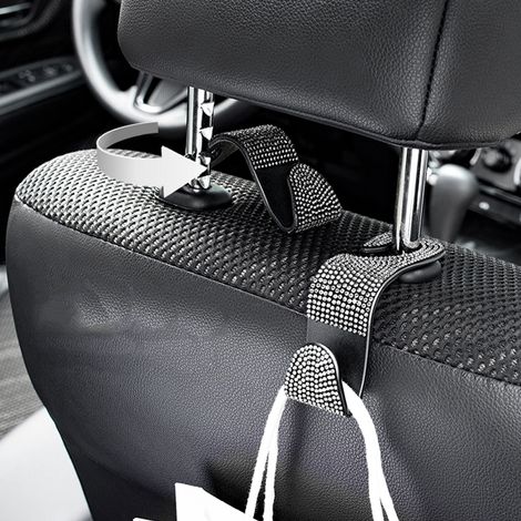 Kristallklare Autositz-Rückenlehnenhaken, Organizer für Handtaschen, Mäntel, Einkaufstaschen, weiß (1/5)