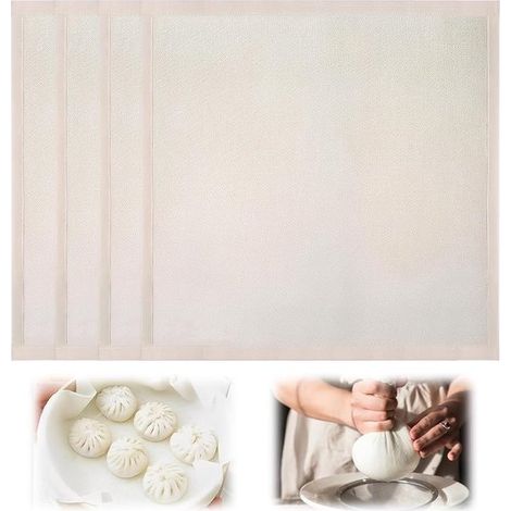 4 pezzi di tessuto filtrante per alimenti, 50×50 cm, lavabili e riutilizzabili, in cotone non sbiancato, adatti per formaggio, succhi di frutta, tè, latte vegetale, yogurt e caffè. (1/5)