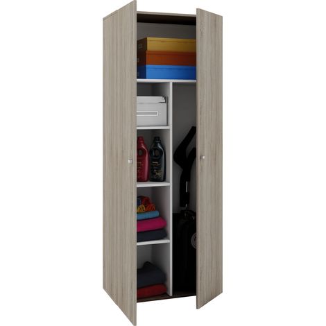 Gabinete de limpieza de gabinete de escoba de madera Vandol 70x178x40 - VCM