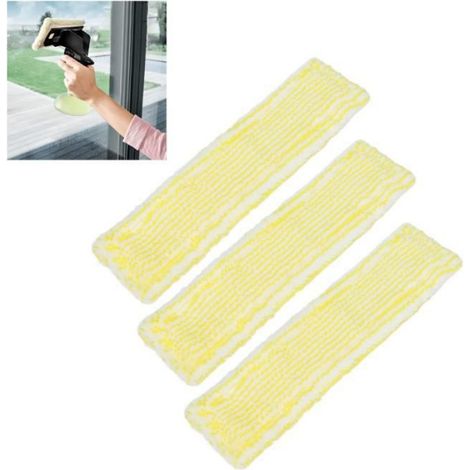 Tampon de nettoyage de vitres - - Microfibre - Compatible Karcher WV2 WV5 - 3 pièces - 80g (1/4)