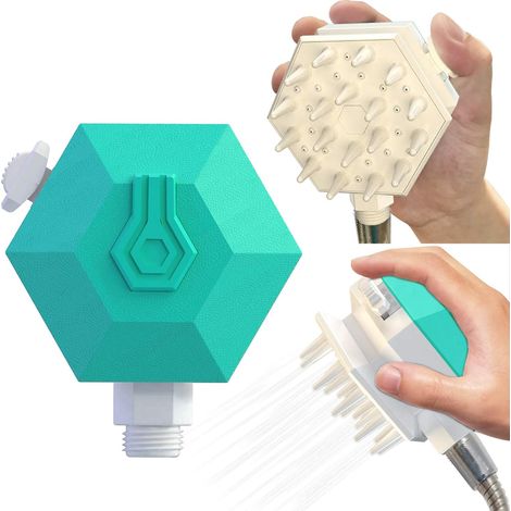 Pulvérisateur Douche Chien,Animaux Compagnie Brosse de Massage pour Le Bain,Douchette Outil de Toilettage pour Animaux 2 en 1 avec Brosse,pour Chien Chat Intérieur et Extérieur (1/4)