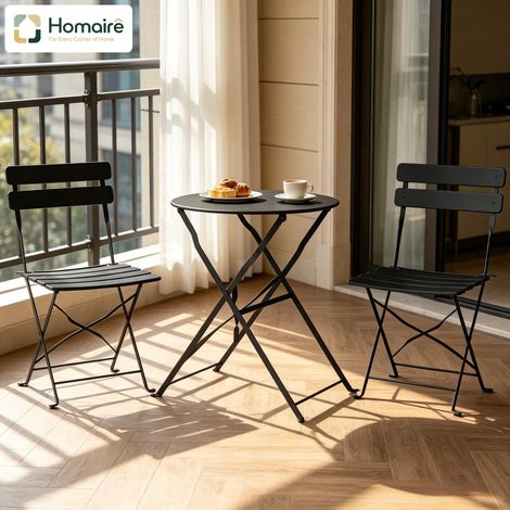 Table à manger en métal noir 120 x 80 cm HOMAIRE (1/5)