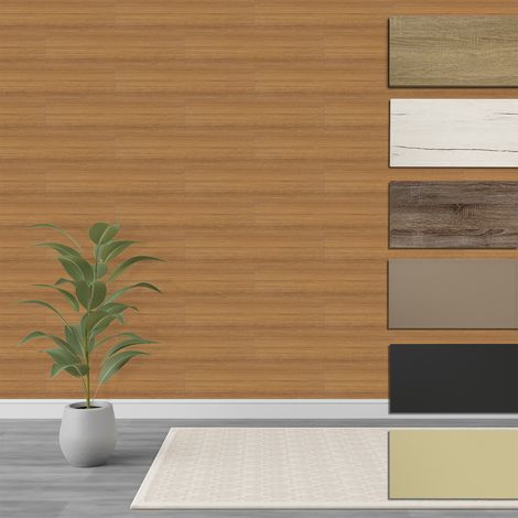 HEXIM Paneele S 1,04 m² MDF Holzpaneele Wandpaneele Wandverkleidung Holz Natur stoßfest: Tick, 9 Paneele / 1.04 m²