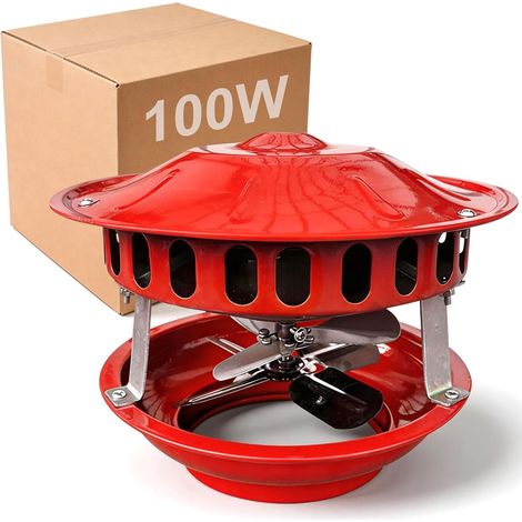 Extracteur de Fumée 100W, Ventilateur de Cheminée 12-21cm Extracteur de Fumées avec 7 Pales Ventilateur de Cheminée à Double Tête Silencieux Extracteur de Fumée (1/5)