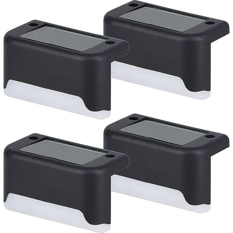 Eclairage Solaire - 4 Pcs Eclairage Solaire Blanc Eclairage Imperméable Haute Résistance Solaire LED Lumière De Pont Lampe D'Escalier Extérieur (1/5)