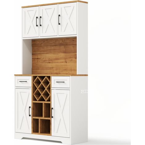 Credenza alta da cucina con LED, portabottiglie e prese, MDF, 105 x 40 x 180 cm, MODENUIT (1/5)