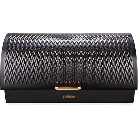 Tower Empire Roll Top Bread Bin Black (1/5)