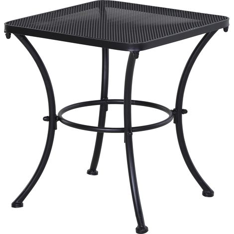 Table d'appoint, table de jardin, 45 x 45 x 50 cm, rectangulaire, résistante aux intempéries, style maille, table de balcon, métal, table de camping, table basse pour salon, bureau, extérieur, intérie (1/5)