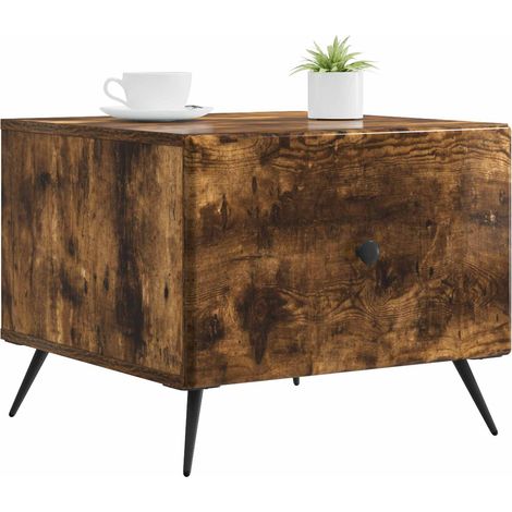Maison Exclusive - Tavolino da salotto con cassetto Rovere Fumo 49 x 50 x 40 cm