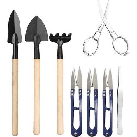 9-teiliges Mini-Gartenwerkzeugset für Bonsai, Sukkulenten und Topfpflanzen