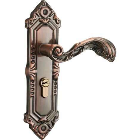 Cerradura de puerta de entrada de aluminio retro para interiores, cerradura retro para dormitorio de casa, palanca (1/2)