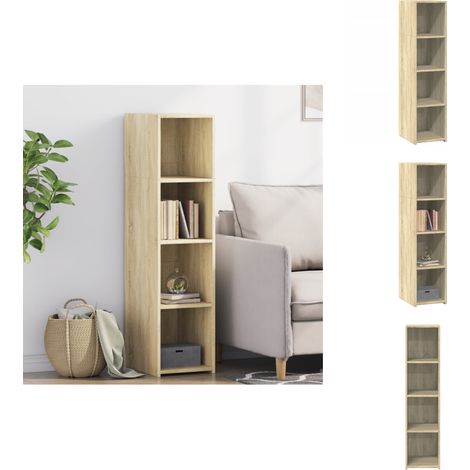 Highboard Sonoma-Eiche 30x41x124 cm Holzwerkstoff - Sideboard - Hochboard - Wohnzimmermöbel - Eiche Dekor - Holzwerkstoff (1/5)