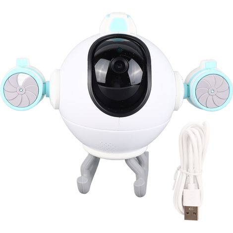 Caméra de surveillance Wi-Fi pour maison, appareil volant sans fil avec vision rotative à 360° (1/5)