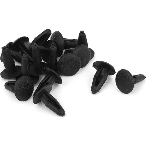 16 Pcs Rivet Plastique Clip de Fixation 4mm x 6mm x 13mm Noir pour Pare-chocs Pare-boue de Voiture