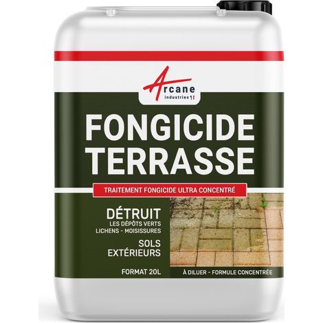 Fongicide, anti dépôt vert, concentré, pour terrasse et sols,  élimine, algues et lichens,  anti-mousse - 20 L  - ARCANE INDUSTRIES