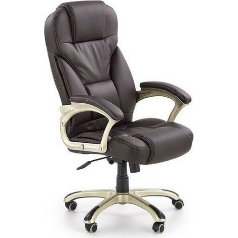 Silla de oficina Houston 189, Marrón oscuro, 112x67x70cm, Con ruedas, Con reposabrazos, Mecanismo de la silla: Inclinación