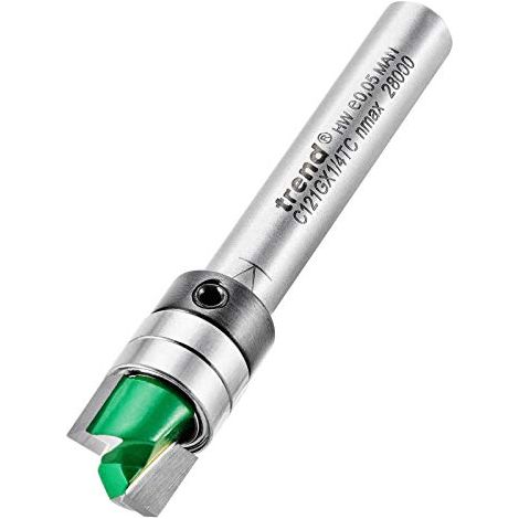 Trend CraftPro Guided Profiler Router Cutter Bit, 1/4 Inch Shank, 9.5mm Cut Diameter & 6.35mm Cut Length, Tungsten Carbide Tipped, C121GX1/4TC