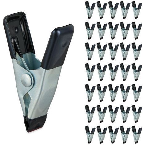 Lot de 36 serre-joints. pinces à colle pour bricolage. modélisme. métal. largeur de serrage 20 mm. petites pinces noires (1/5)