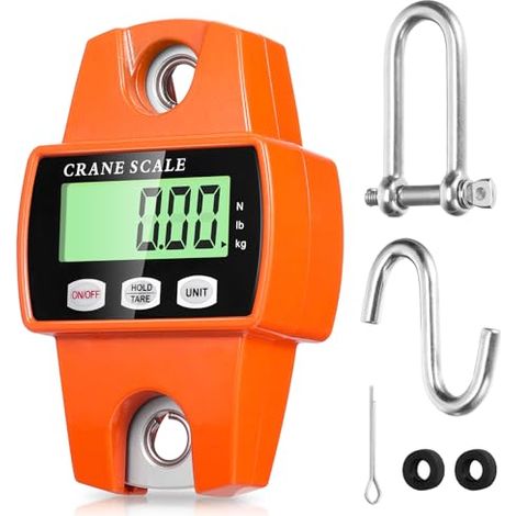 Báscula colgante digital de 300 kg y 660 lb, báscula electrónica de grúa con sensores precisos y pantalla LCD, mini báscula portátil con gancho para granjas, fábricas y caza.