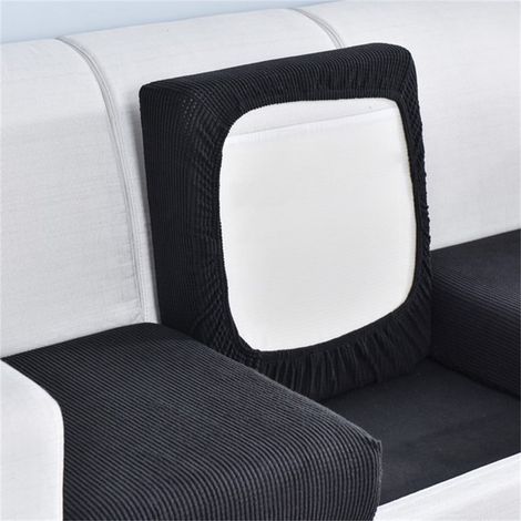 Housse De Coussin De Canapé - Velours Extensible - Protection Anti-Taches - Pour Canapé Fauteuil Banquette - Lot De 3 Pièces - Gris (1/2)