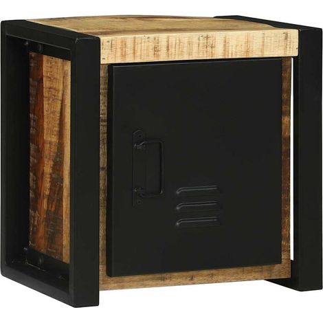 Armoire murale de salle de bain 40x30x40 cm en bois massif de manguier brut CFW77424 (1/5)