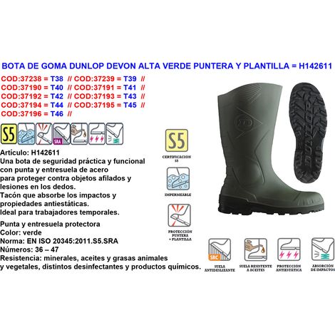 Dunlop H142611 Wasserdichte Sicherheitsstiefel S5 Grün 42