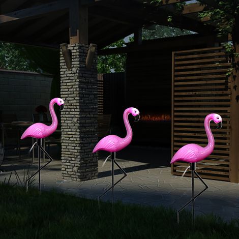Lampe solaire LED flamant rose 3 en 1 pour extérieur, étanche, jardin ou pelouse (1/5)