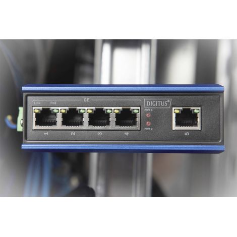 Commutateur Ethernet industriel Digitus DN-651120 10 / 100 / 1000 MBit/s IEEE 802.3af (12.95 W), IEEE 802.3at (25.5 W) A439532