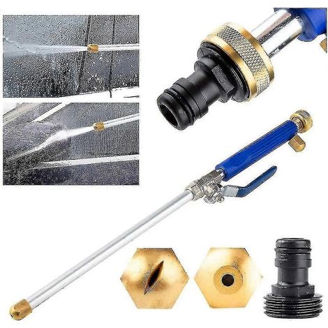 High Pressure Water Nozzle Spray Gun Water Lance With 2 Cleaning Nozzles Spray Nozzles Garden Hose Connection 46 Cm Garden Shower Hydro Jet Power High (1/5)