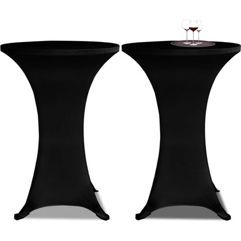 Standing Table Cover Ø 80 cm Black Stretch 2 pcs (1/5)