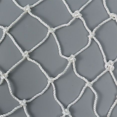 Filet de protection, blanc, 5 m x 5 m (mailles de 5 cm), bâche en polyester pour camion, utilisation dans les escaliers et sur les balcons (1/5)